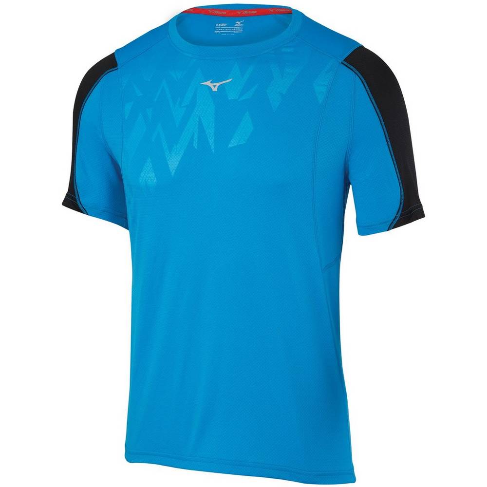 Mizuno Sverige T Shirts Herr Billig Mizuno Alpha Vent Running Bla Svarta